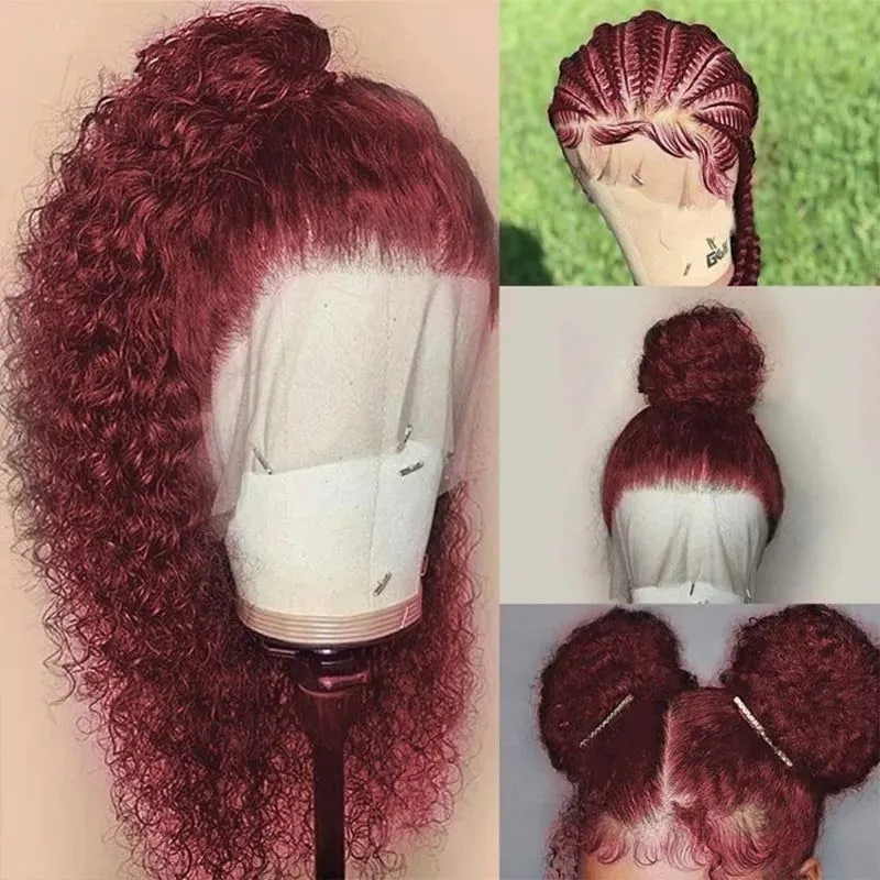 LovelyRLovly 180% Glueless Burgundy Lace Front Wig