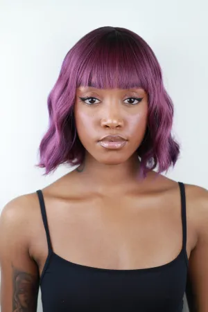 Ming Purple Heat Resistant Synthetic Fibre Wig