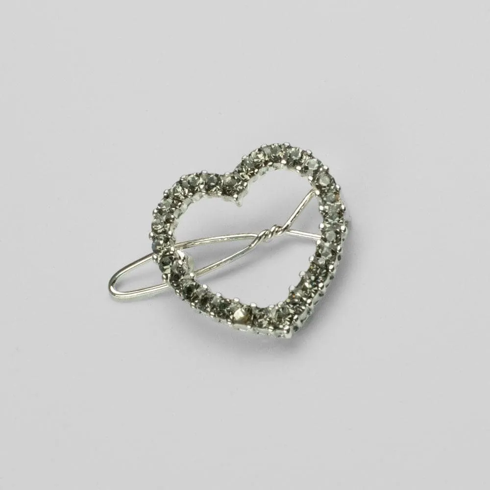 Mini Crystal Heart Hair Clip