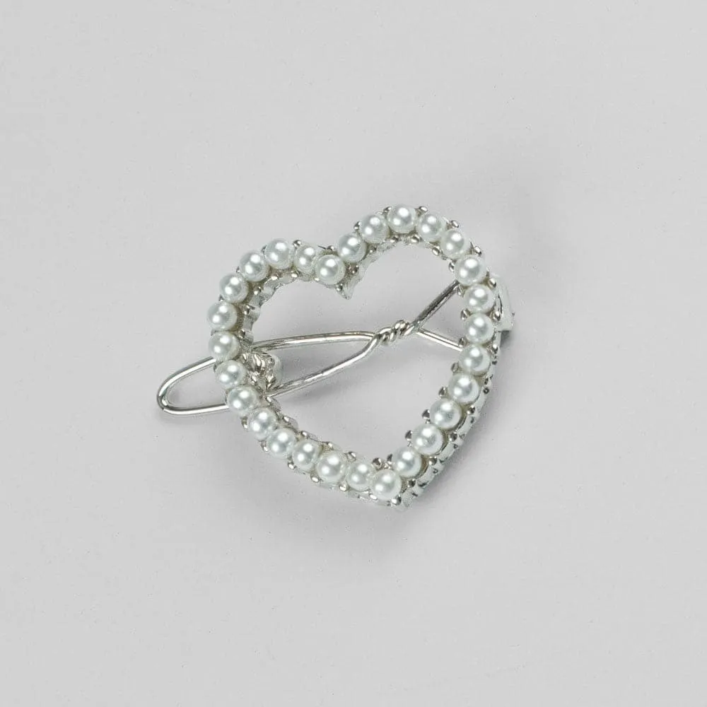 Mini Crystal Heart Hair Clip