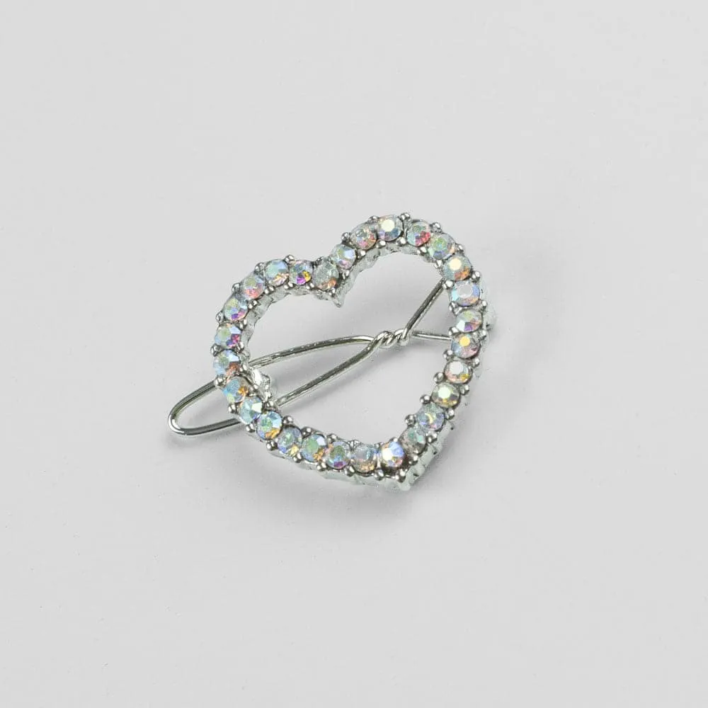 Mini Crystal Heart Hair Clip