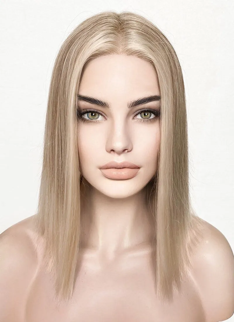 Mixed Blonde Money Piece Straight Lace Front Kanekalon Synthetic Wig LF3258