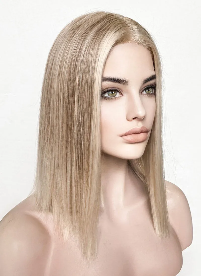 Mixed Blonde Money Piece Straight Lace Front Kanekalon Synthetic Wig LF3258