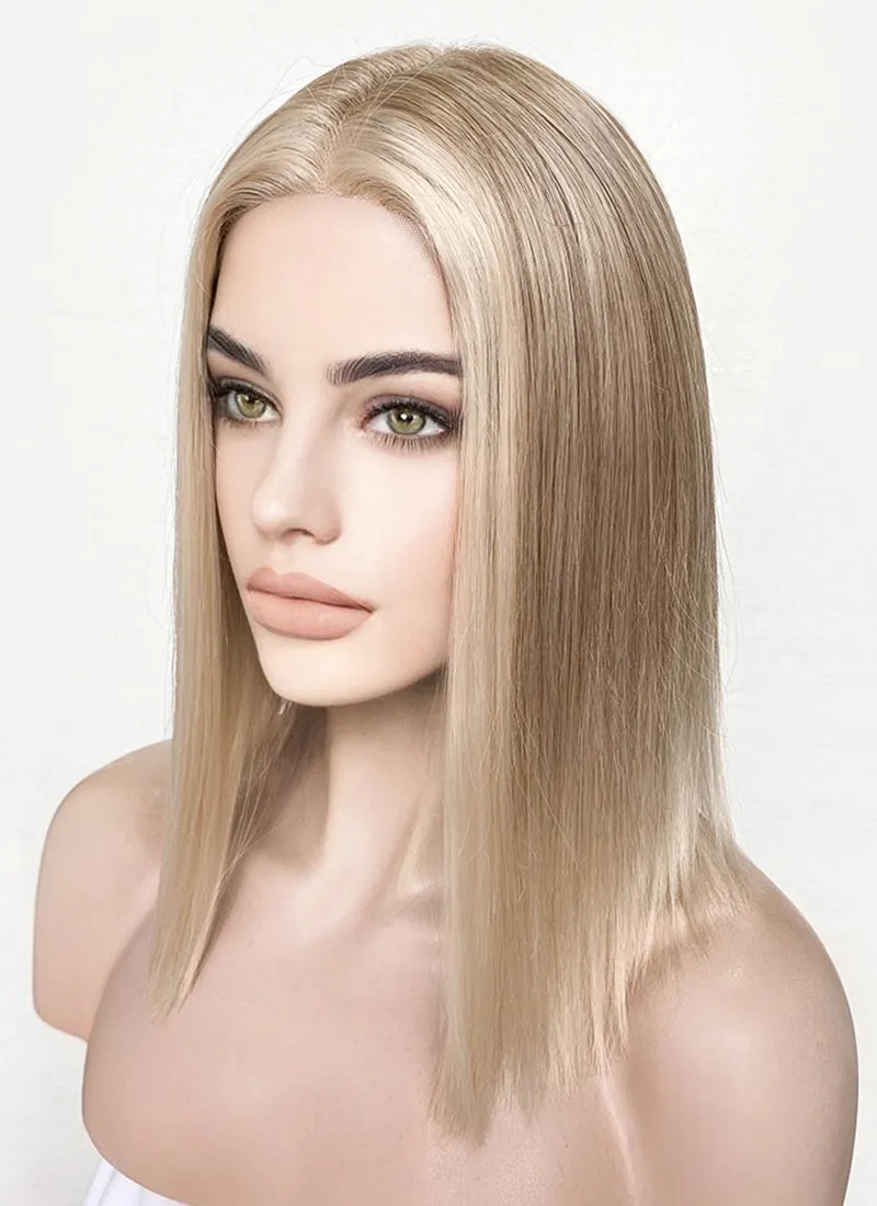 Mixed Blonde Money Piece Straight Lace Front Kanekalon Synthetic Wig LF3258