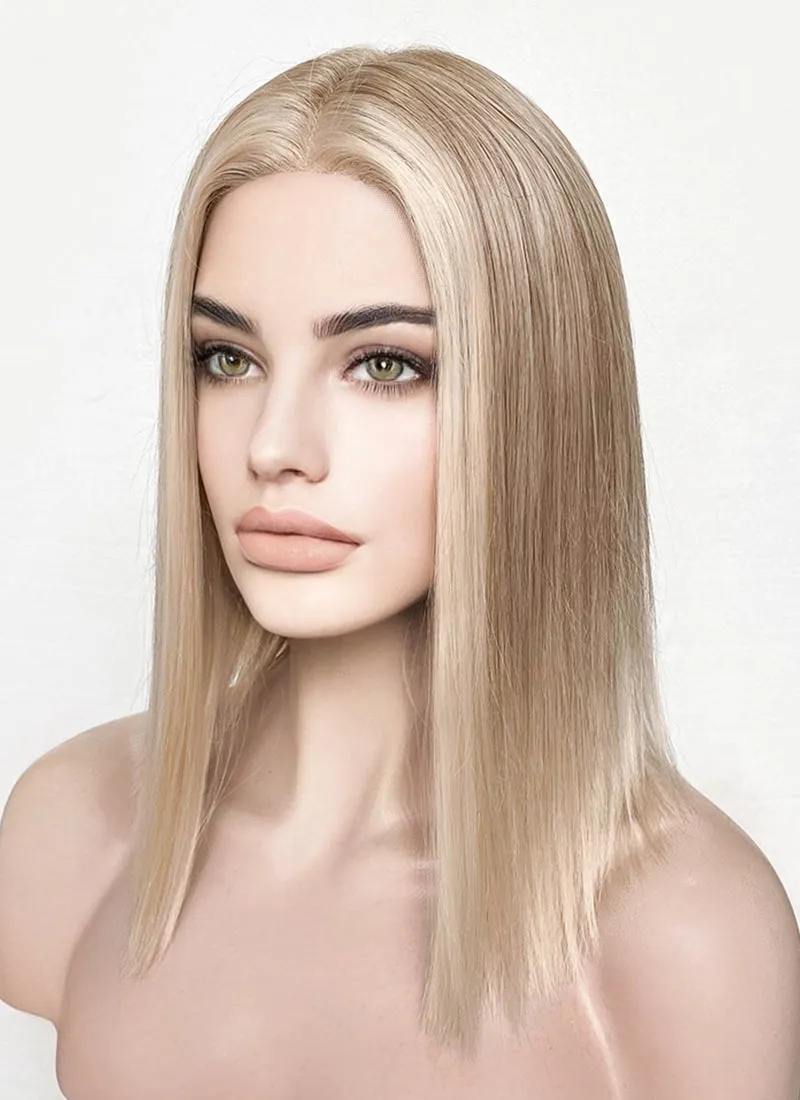 Mixed Blonde Money Piece Straight Lace Front Kanekalon Synthetic Wig LF3258