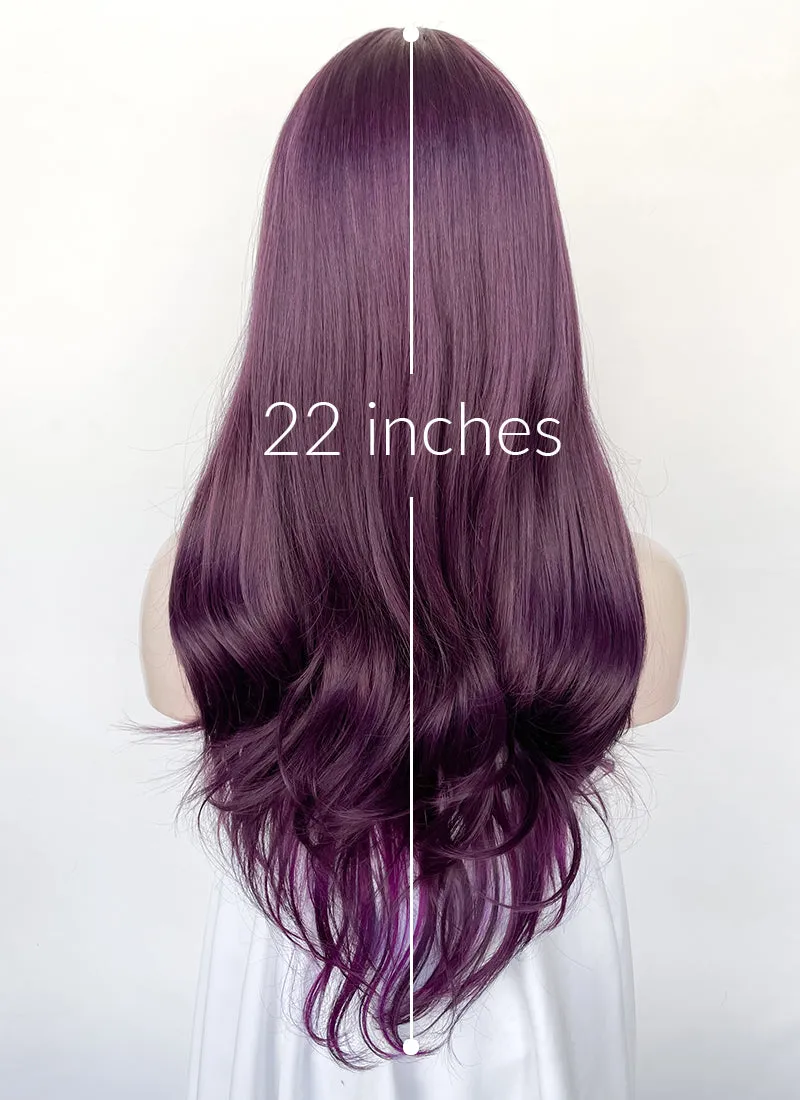 Mixed Purple Wavy Synthetic Hair Wig NS581