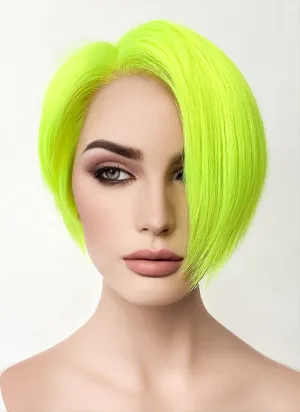 Neon Green Straight Bob 13" x 6" Lace Top Synthetic Wig LFS032