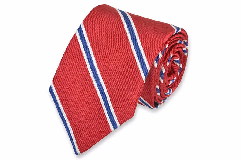 Noble Stripe Necktie - Red