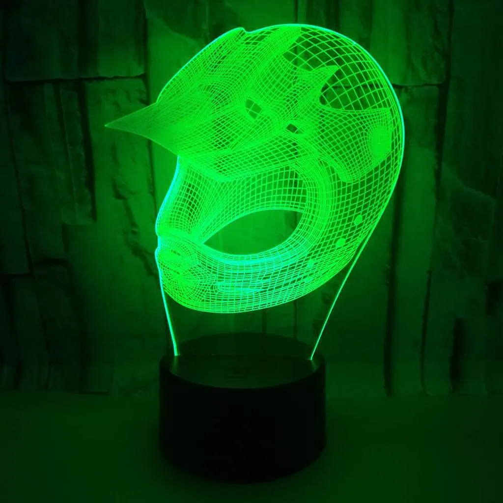 ON 3D Colorful Football Cap Toy Helmet Led Light Gift Furnitures Illusion Lights