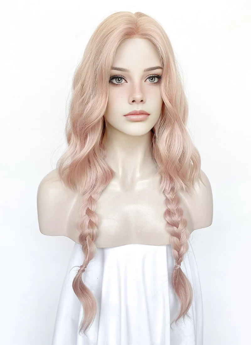 Pale Pink Wavy Synthetic Hair Wig NL1001