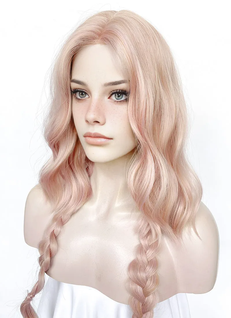 Pale Pink Wavy Synthetic Hair Wig NL1001