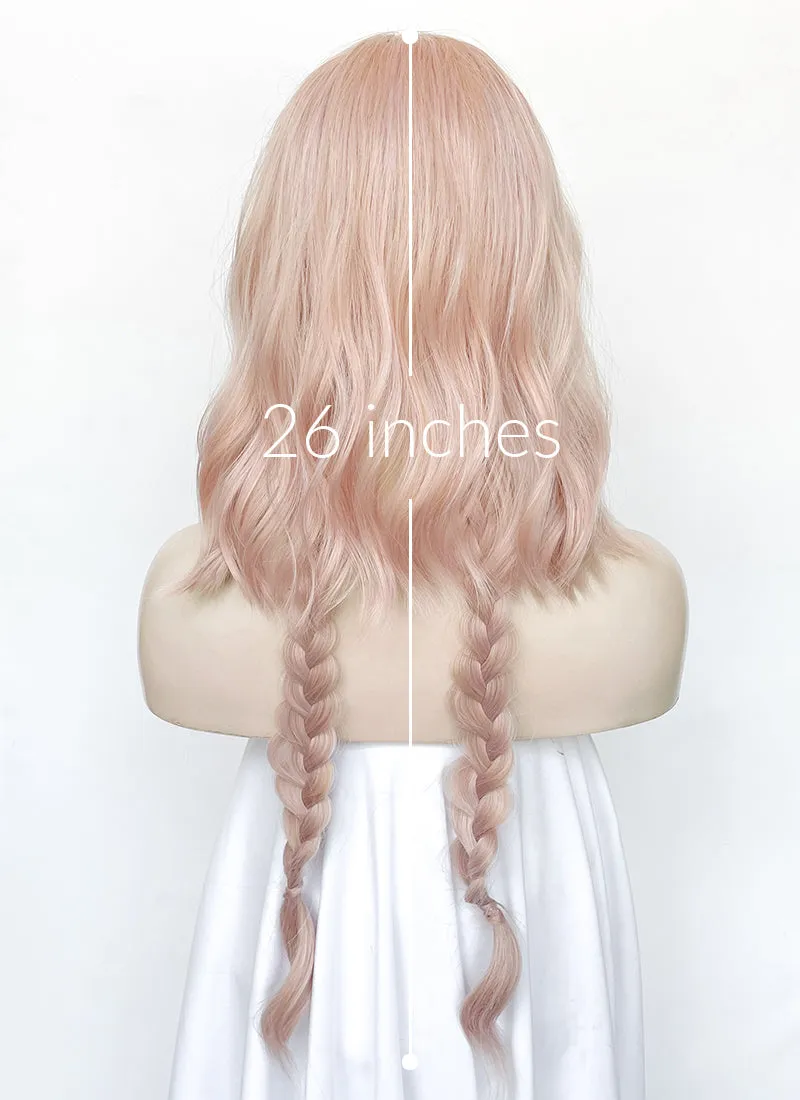 Pale Pink Wavy Synthetic Hair Wig NL1001