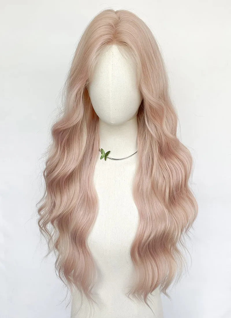 Pale Pink Wavy Synthetic Wig NL082