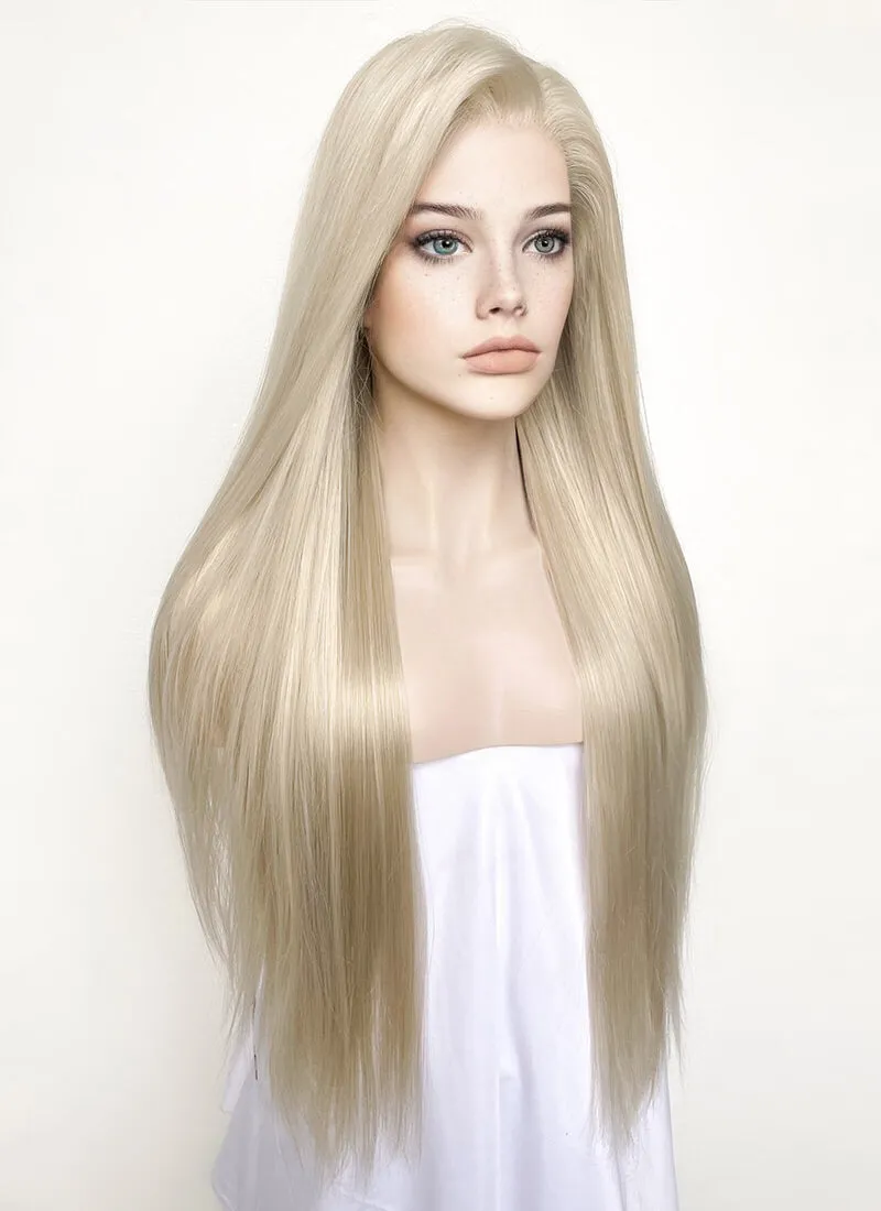 Pastel Ash Blonde Straight Lace Front Synthetic Wig LW780