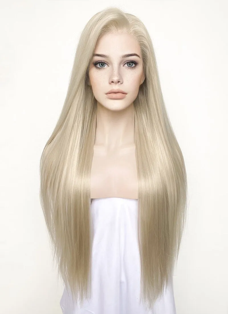 Pastel Ash Blonde Straight Lace Front Synthetic Wig LW780