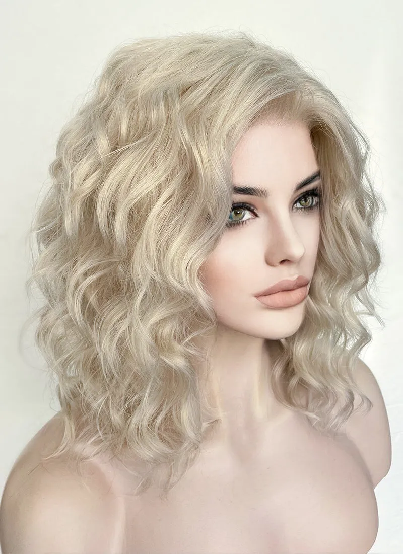 Pastel Ash Blonde Wavy Lace Front Synthetic Wig LW4017