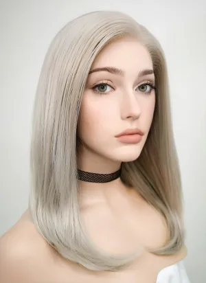 Pastel Grey Blonde Straight Lace Front Synthetic Wig LF509