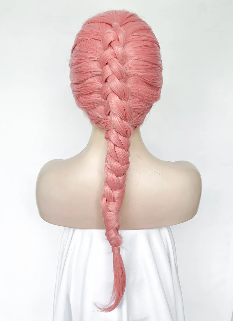 Pastel Pink Braided Lace Front Synthetic Wig LF2165