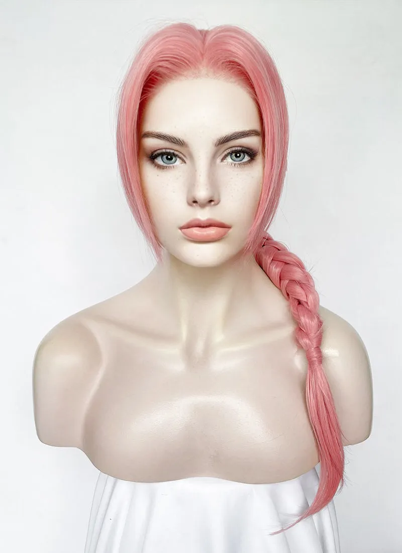 Pastel Pink Braided Lace Front Synthetic Wig LF2165