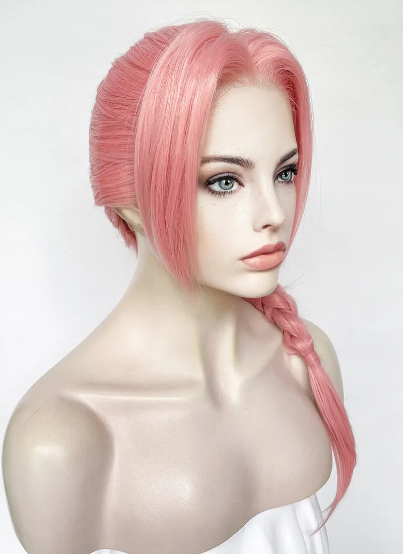 Pastel Pink Braided Lace Front Synthetic Wig LF2165