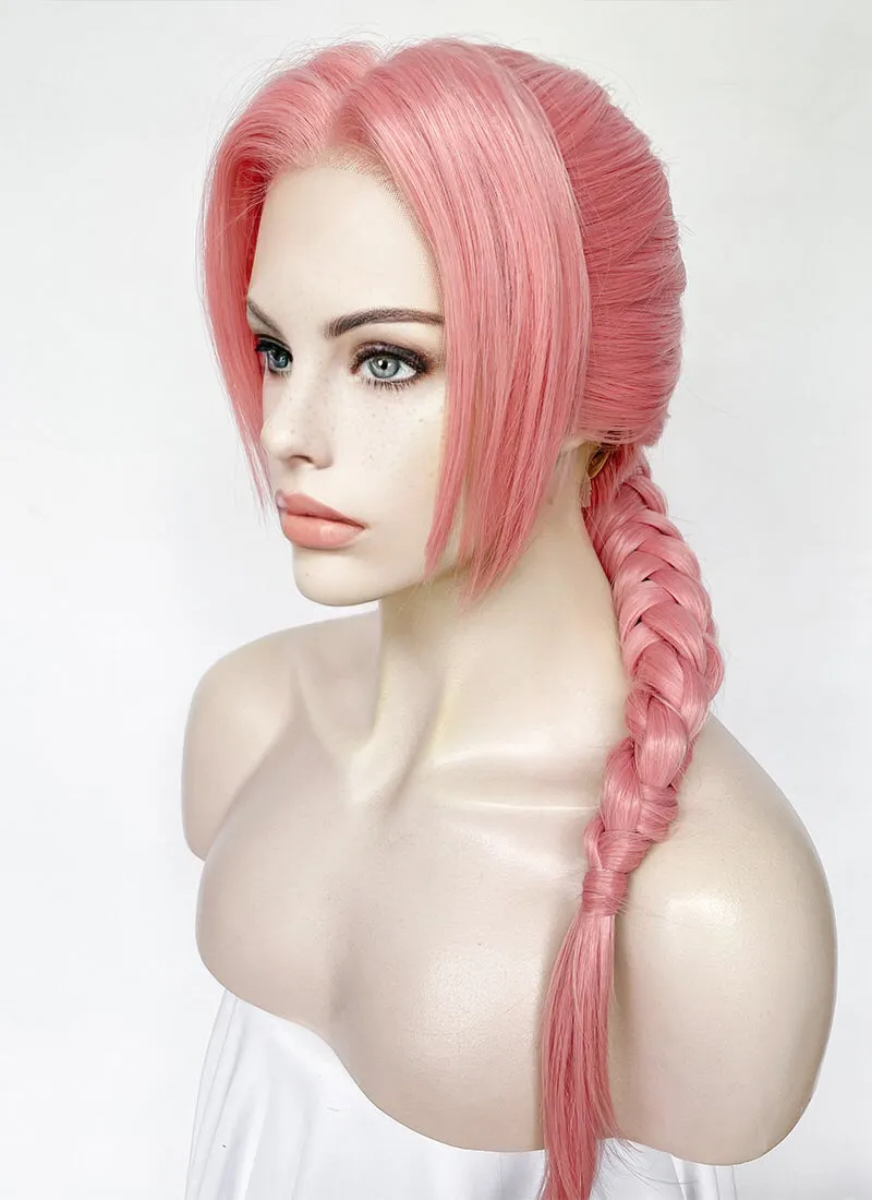 Pastel Pink Braided Lace Front Synthetic Wig LF2165