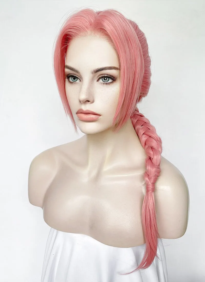 Pastel Pink Braided Lace Front Synthetic Wig LF2165