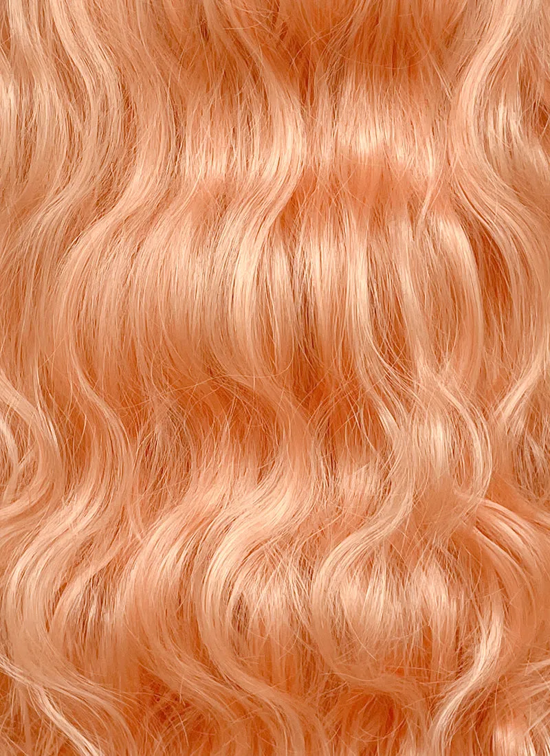 Peach Pink Wavy Lace Front  Synthetic Hair Wig LFK5540