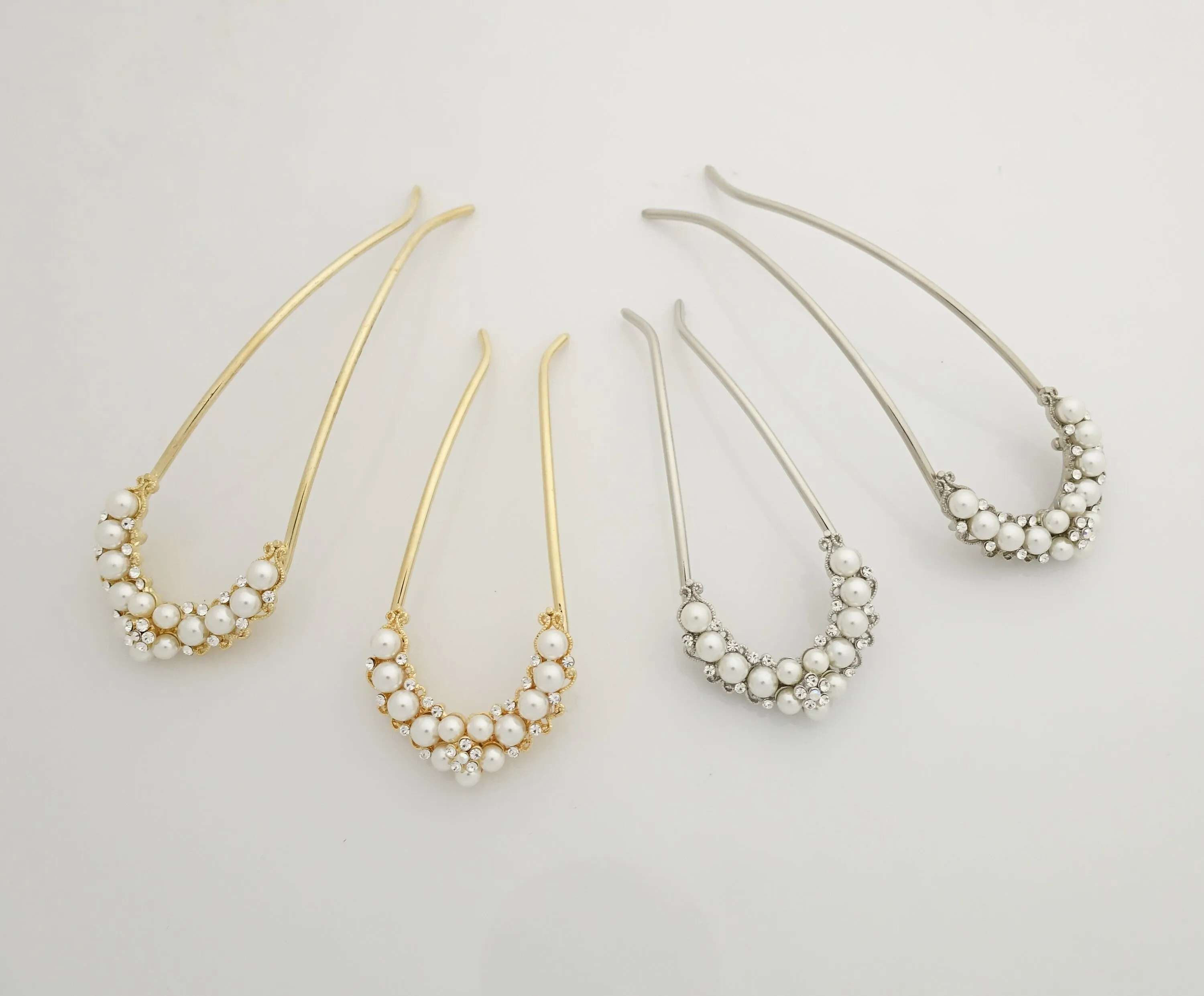 pearl rhinestone hair fork special event dress hair pick style stick fork women hair accessories