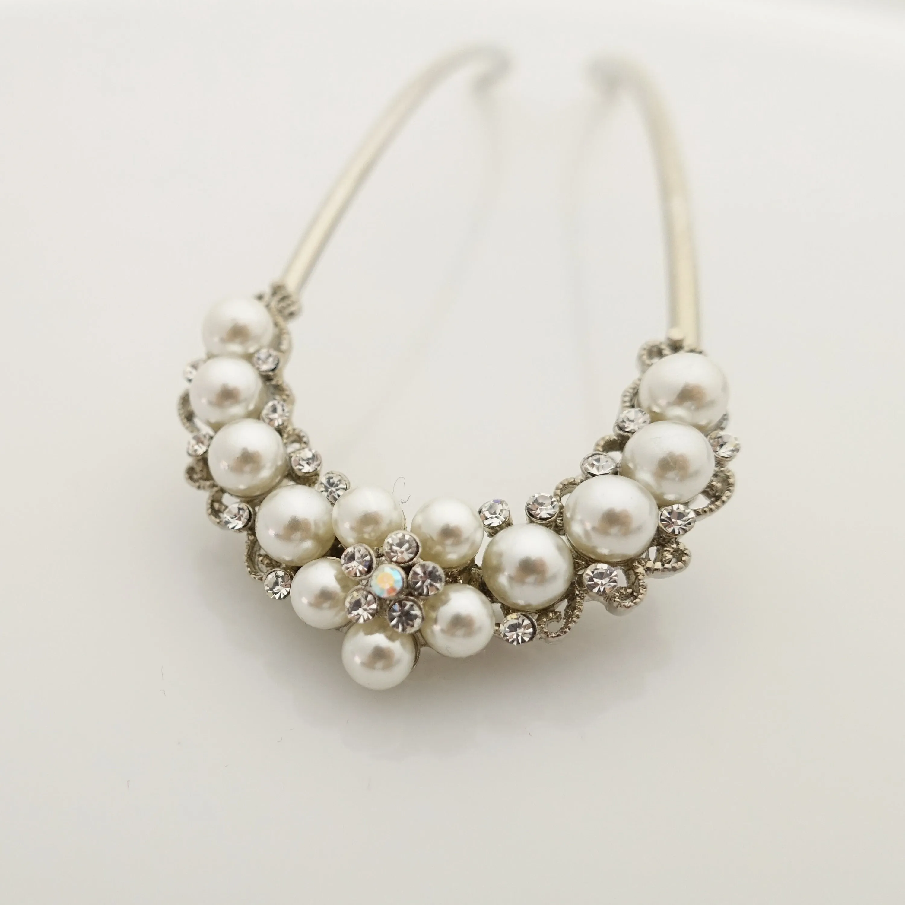 pearl rhinestone hair fork special event dress hair pick style stick fork women hair accessories