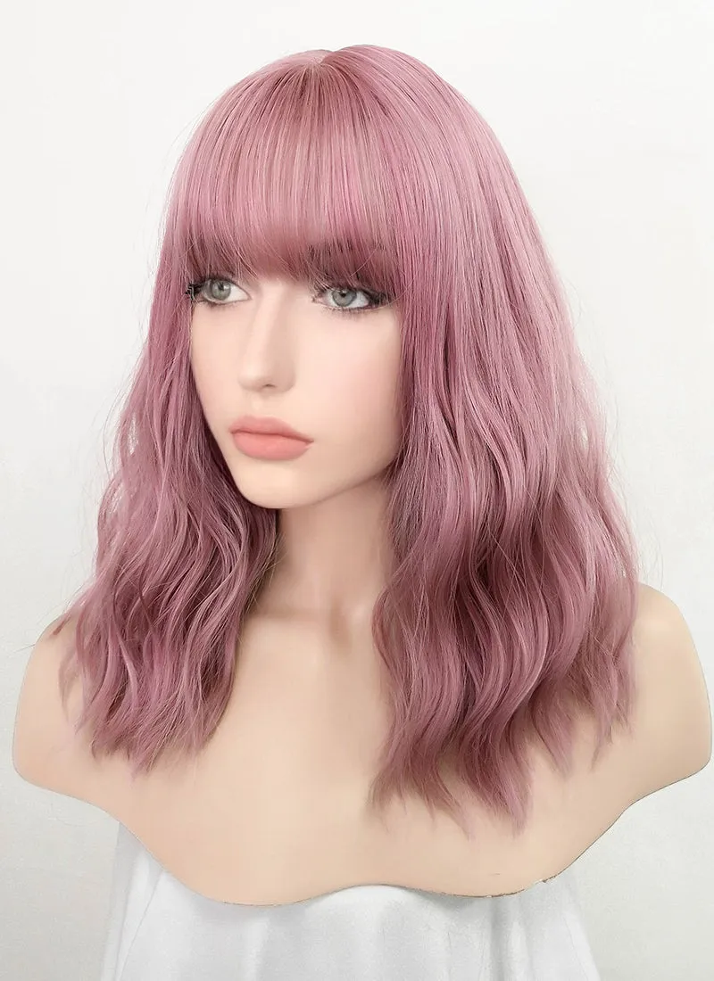 Pink Wavy Synthetic Wig NS063