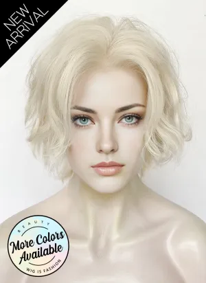 Platinum Blonde Wavy Lace Front Synthetic Men's Wig LF8000 (Customisable)