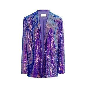 Pre Order:  Casual Long Sleeve Sequins Loose Blazer