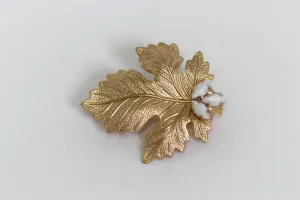 Preorder* Fig Leaf Pearls Barrette