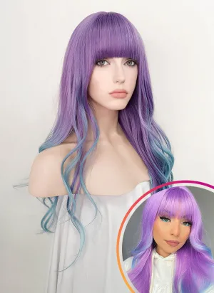 Purple Blue Ombre Wavy Synthetic Wig NS337