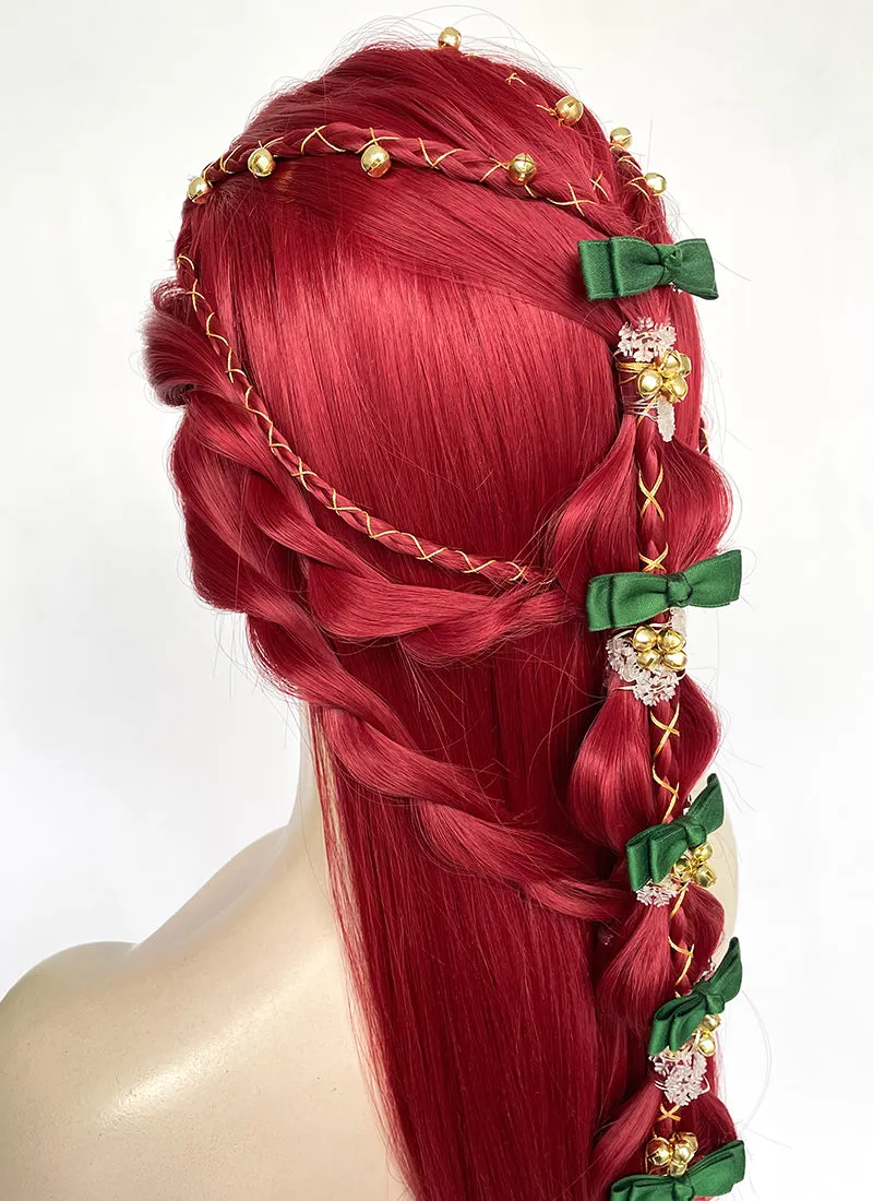 Red Braided Yaki Lace Front Synthetic Wig LF2150