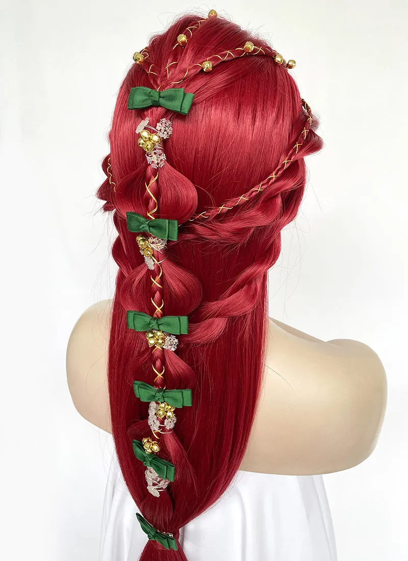 Red Braided Yaki Lace Front Synthetic Wig LF2150