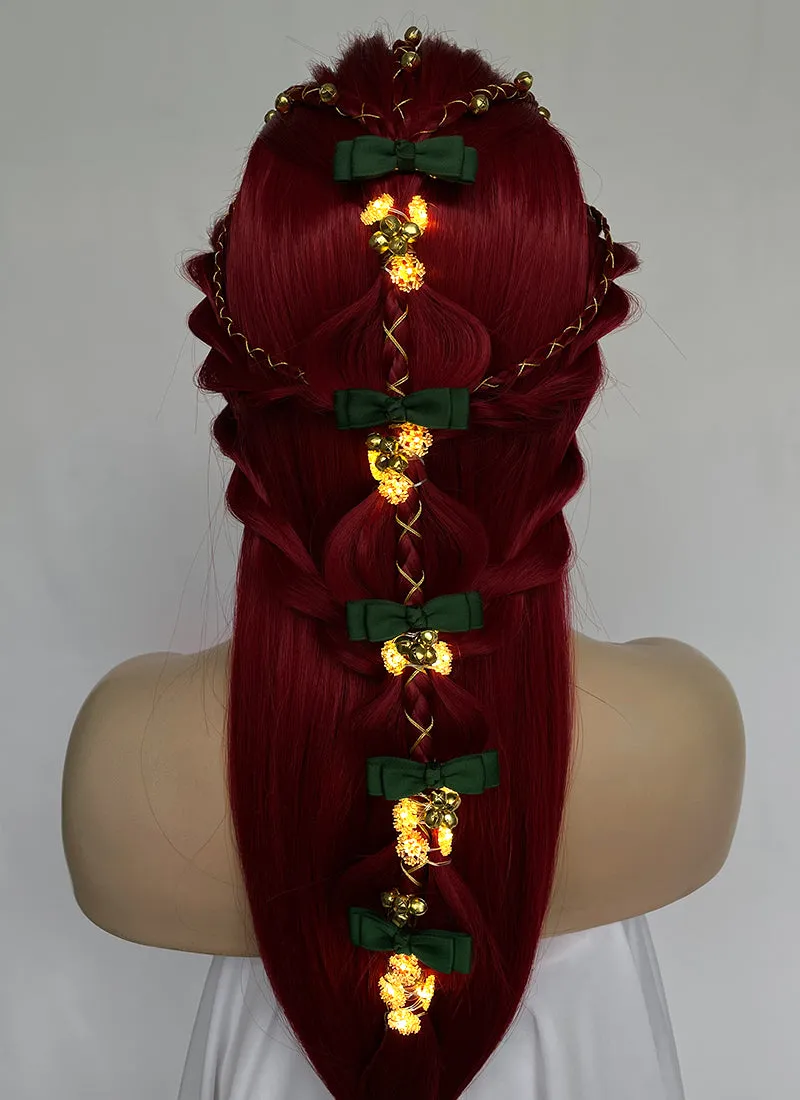 Red Braided Yaki Lace Front Synthetic Wig LF2150