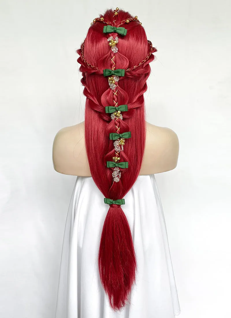 Red Braided Yaki Lace Front Synthetic Wig LF2150