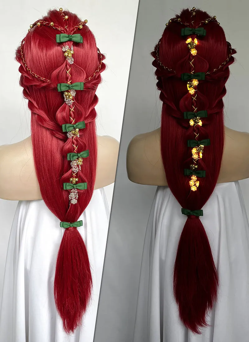 Red Braided Yaki Lace Front Synthetic Wig LF2150