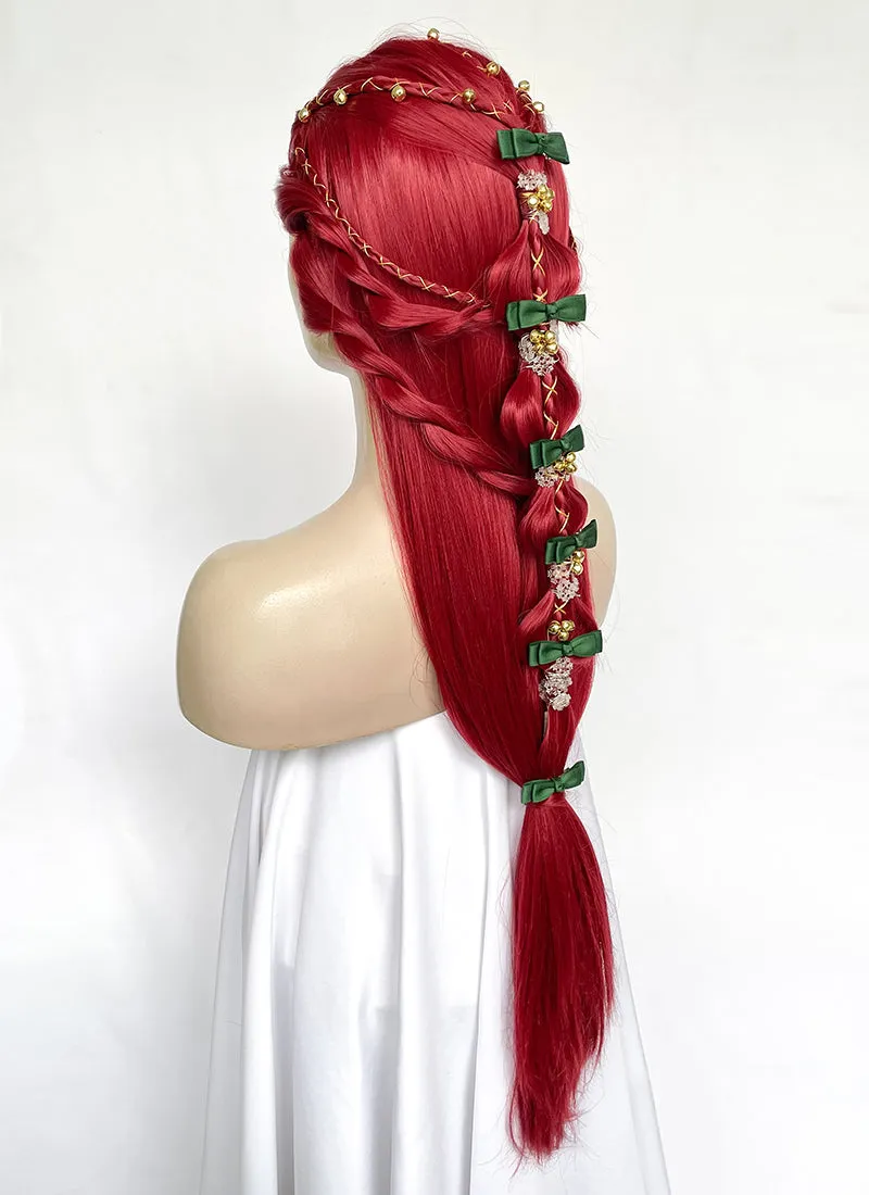 Red Braided Yaki Lace Front Synthetic Wig LF2150