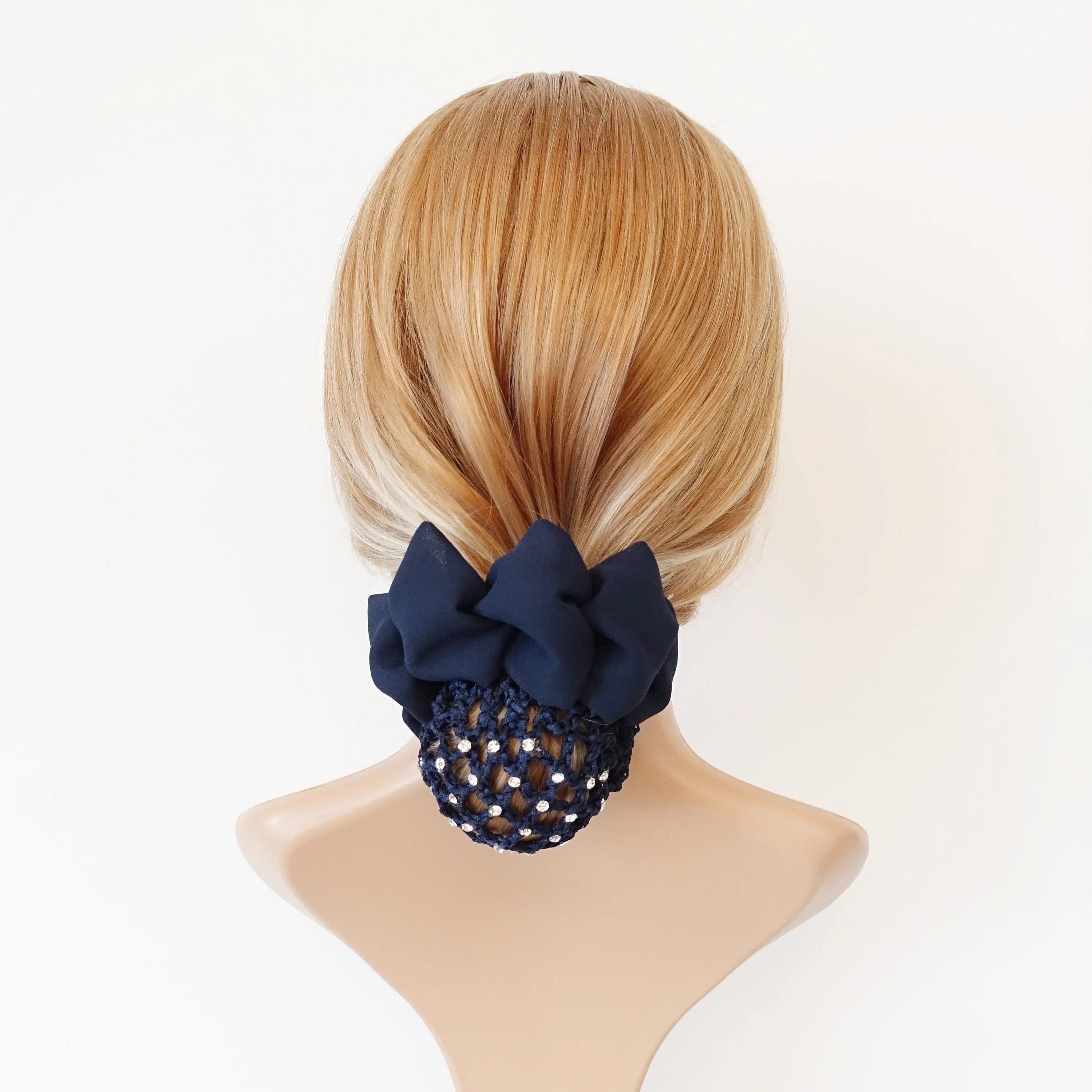 rhinestone bun net chiffon decorated snood hair claw women hair accessory