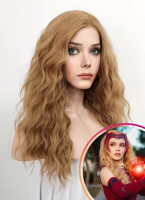 Scarlet Witch Wanda Maximoff Golden Blonde Curly Lace Front Synthetic Wig LF5094