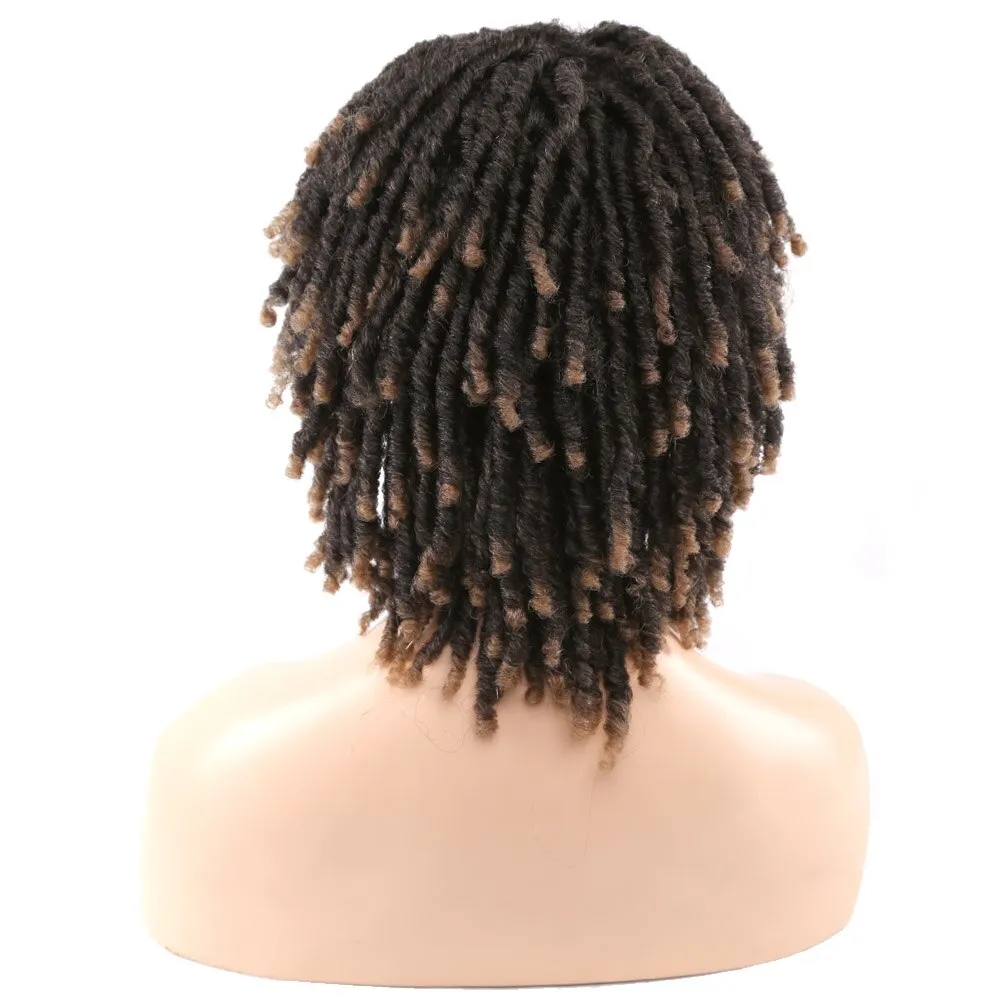 Short Burgundy Synthetic Wigs  Dreadlock Dreads African Hairstyle Braiding Crochet Twist Fiber Hair Wig