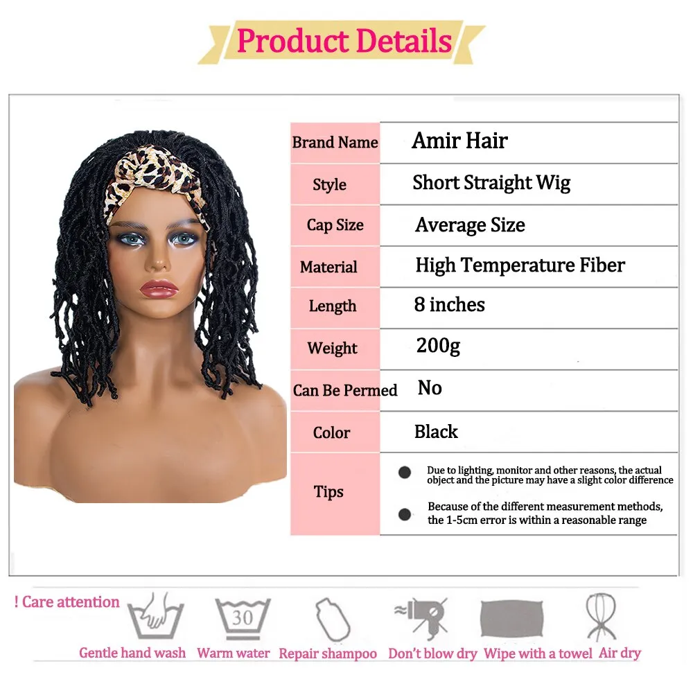 Short Headband Wig Drawstring Headwrap Wig Short Kinky Curly Soft Synthetic Hair Wig For Women