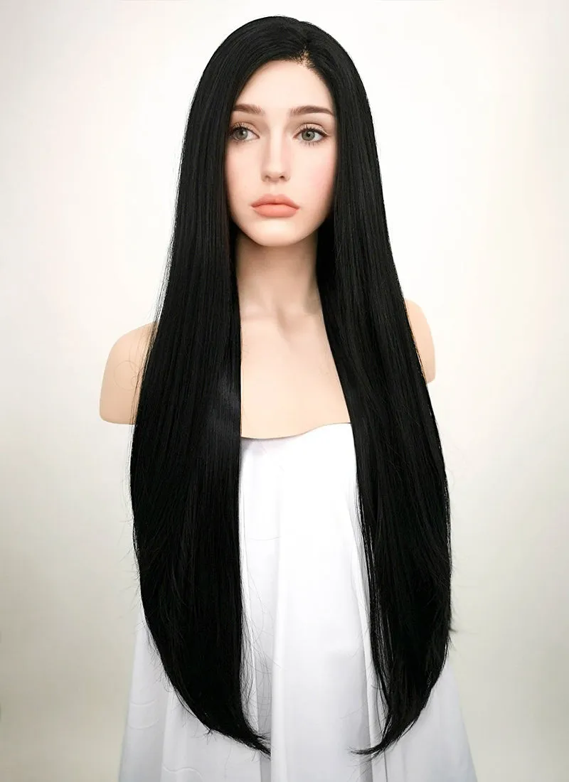 Straight Jet Black Lace Front Synthetic Wig LF327