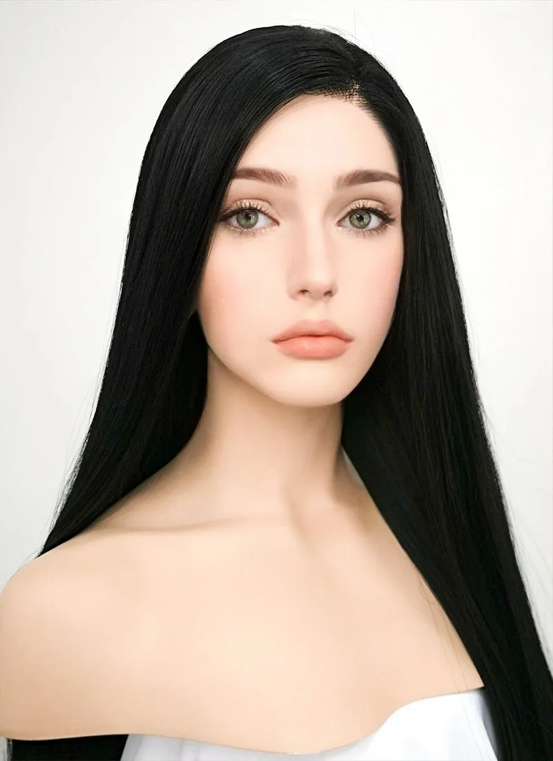 Straight Jet Black Lace Front Synthetic Wig LF327