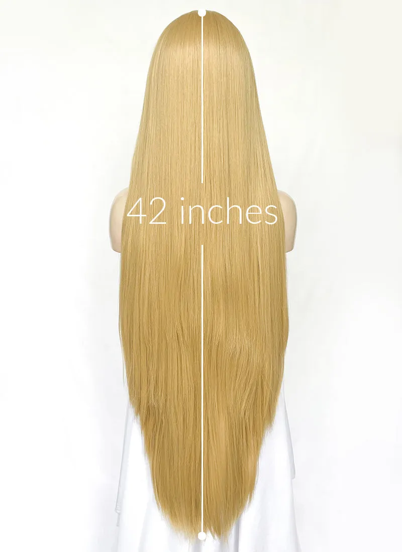 Straight Yaki Blonde Lace Front Synthetic Wig LF701S