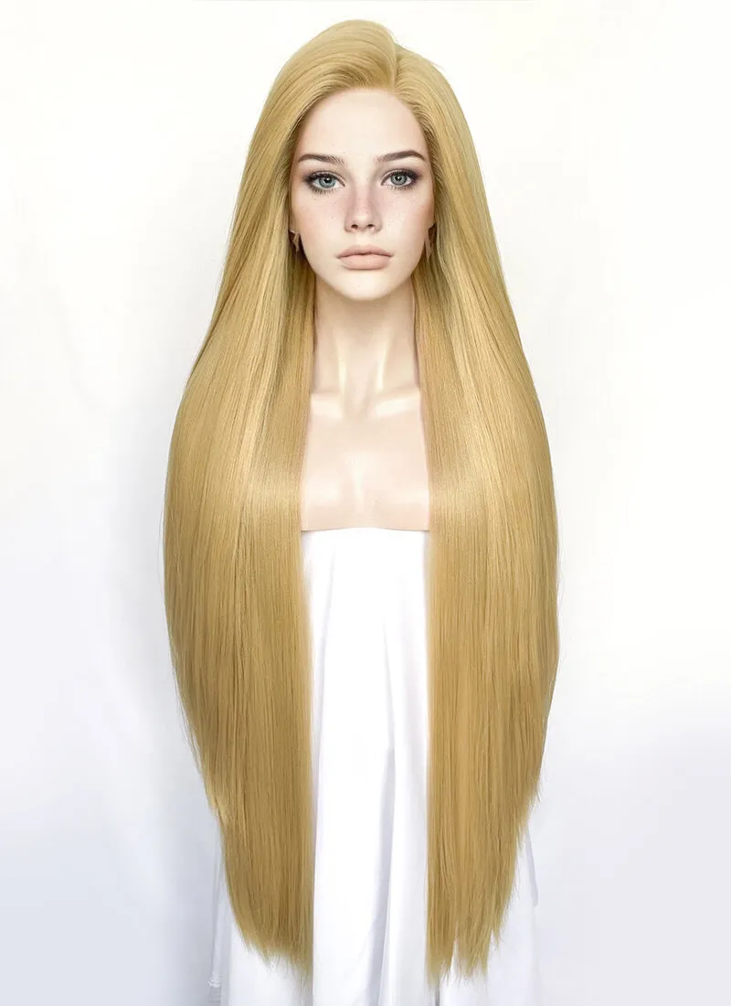 Straight Yaki Blonde Lace Front Synthetic Wig LF701S