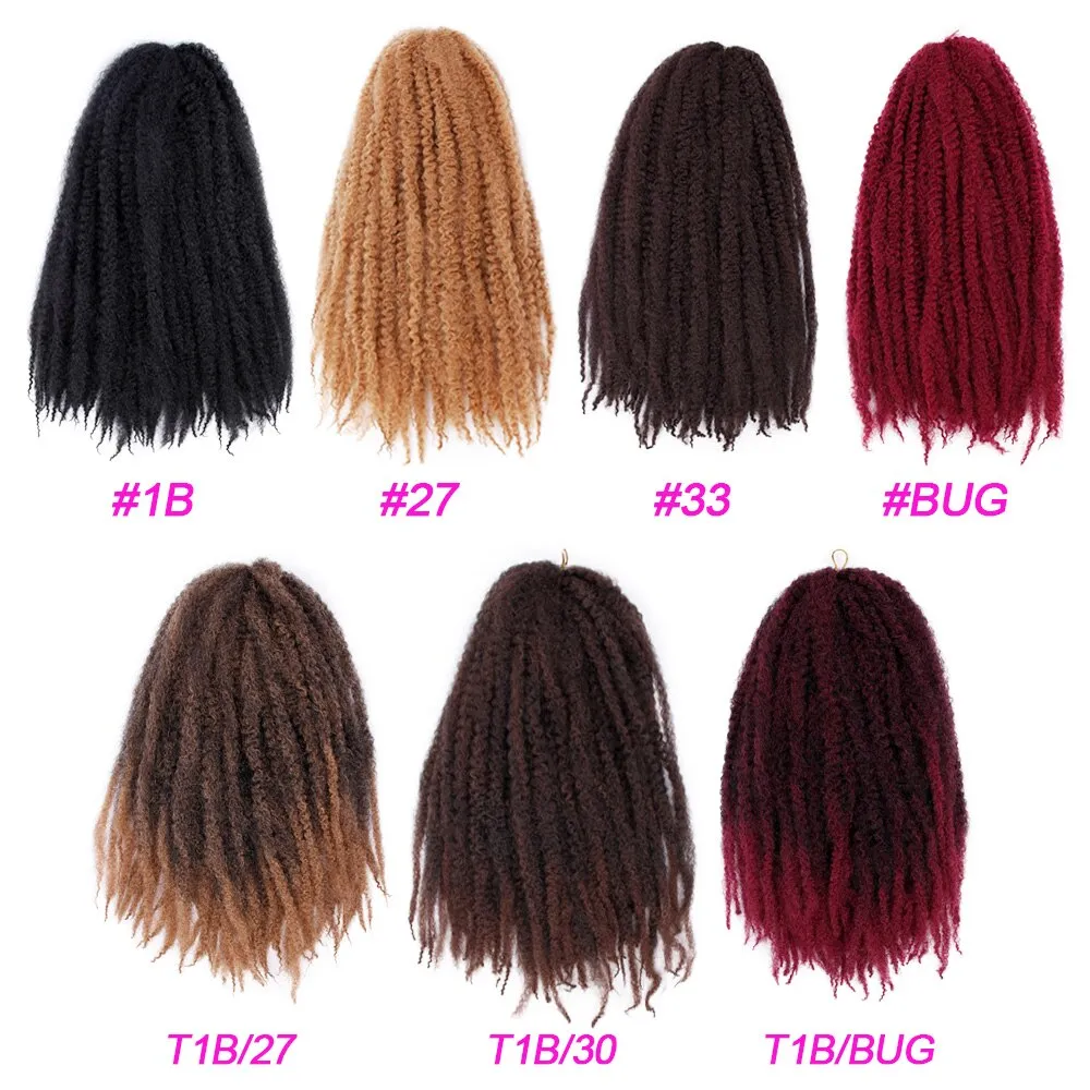 Synthetic Crochet Hair Ombre Marley Braids Braiding Afro Hair Crochet Braids Hair Extensions Brown Black Purple