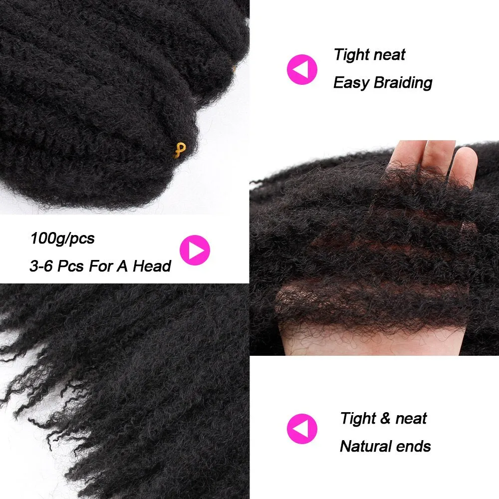 Synthetic Crochet Hair Ombre Marley Braids Braiding Afro Hair Crochet Braids Hair Extensions Brown Black Purple